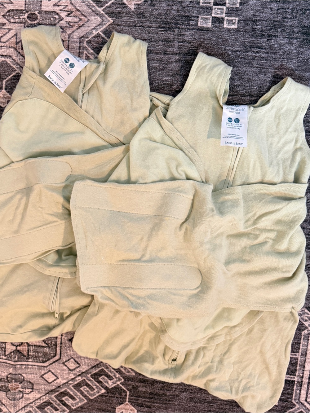 Bundle of 2 Halo SleepSack Swaddle in Sage Green 0-3 Months Newborn
